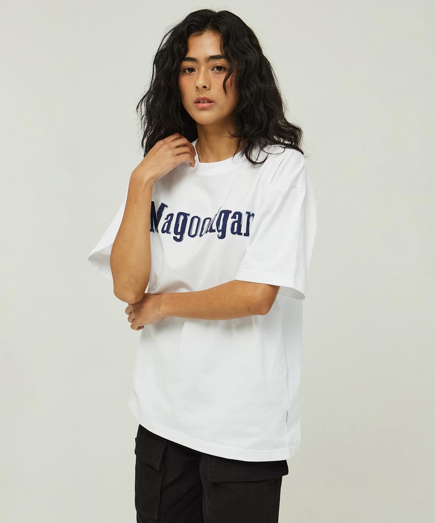 MAGOODGAN Swagver 3580 Embroidered Oversized Off-White Short Sleeve Tee