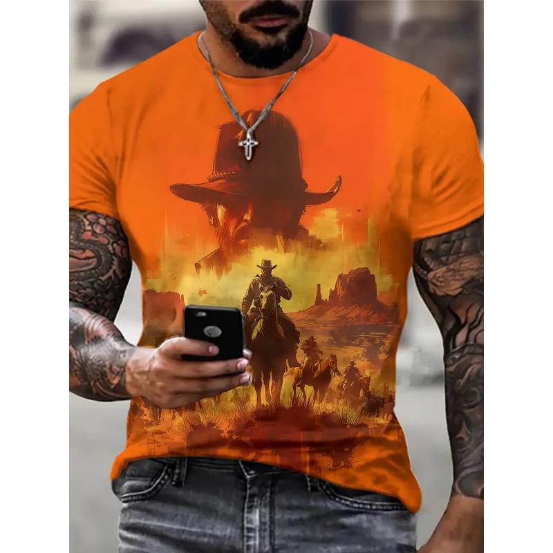 T-shirt Men's 3D Printed Cherry Tree Beautiful Landscape Pattern Summer Men Women Fashion Casual Oversized Round Neck T-shirt