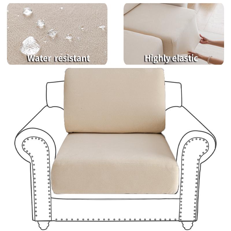 Velvet Sofa Cover 100% Waterproof Couch Cover Adjustable Elastic Sofa Seat Cover Pet Friendly 1 2 3 4 Seat L Sectional