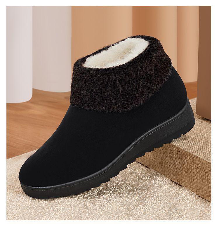 Women's Winter Fleece-Lined Non-Slip Snow Boots for Elderly