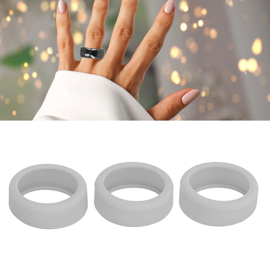 3PCS Silicone Ring Covers for Smart Ring Scratch Resistant Skin Friendly Elastic Ring Protector Protective Sleeve Grey S for Size 6 7 8 9 10