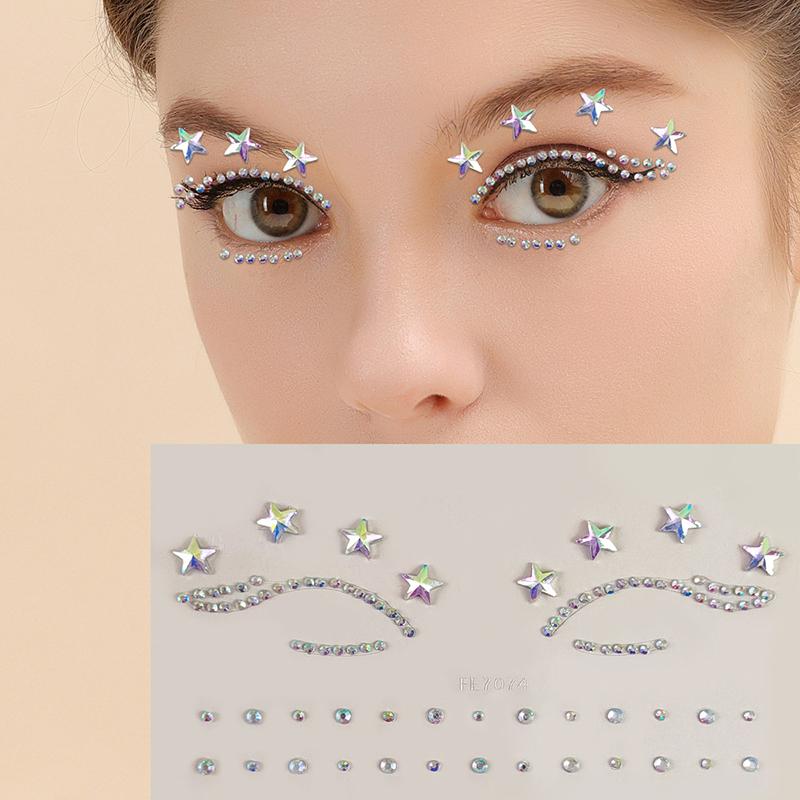 3D Sticker Eyes Face Decoration Stickers Ball Party Makeup Tool Diamond Masquerade Temporary Tattoo Diy Stickers