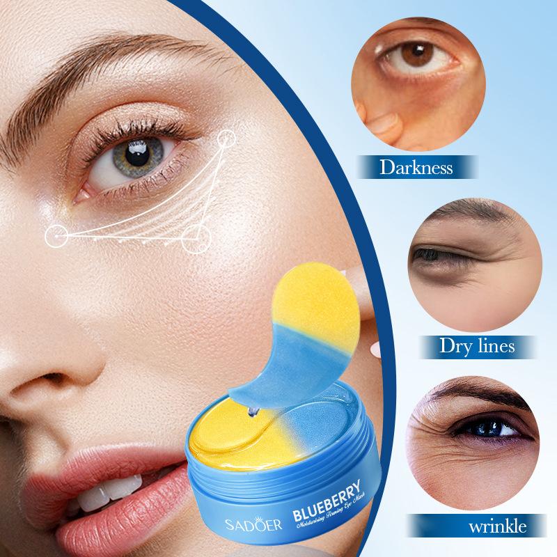 SADOER Blueberry Eye Mask Nourishing, And Moisturizing for All Skin Types 30 Pairs/bottle