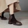 Fashion Booties Soft Round Toe Retro Style Female Short Shoes Height Increasing Large Size Warm Autumn High Quality Women's Ankle Boots