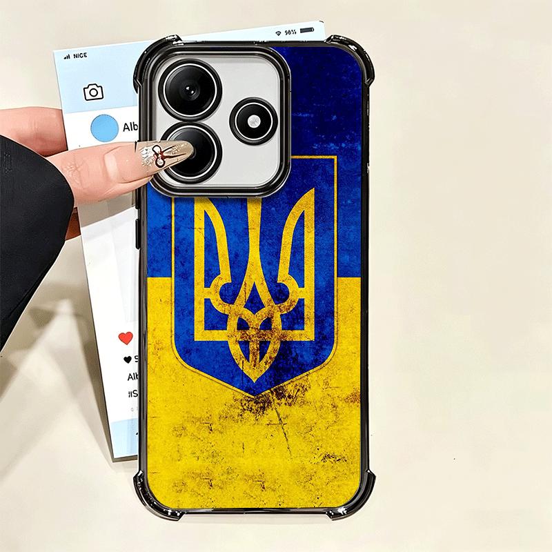 Ukraine Aesthetic Plating Phone Case For Xiaomi Poco X5 X6 X7 X8 Pro Max F8 Ultra F7 M8 M7 M5S Redmi 15C 15 14C 13C 13 X3 12C F6