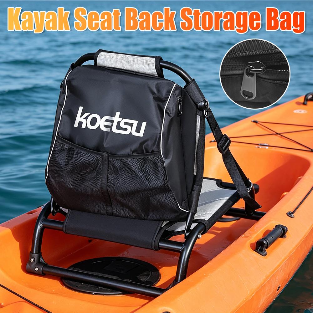 Kayak Seat Back Storage Bag Large Capacity Accessories Protection Bag with Mesh Pouch for Outdoors Kayak Chair