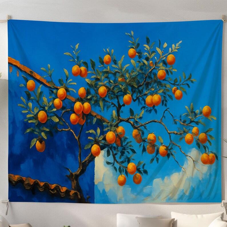 citrus trees tapestry 75x100 чёрный