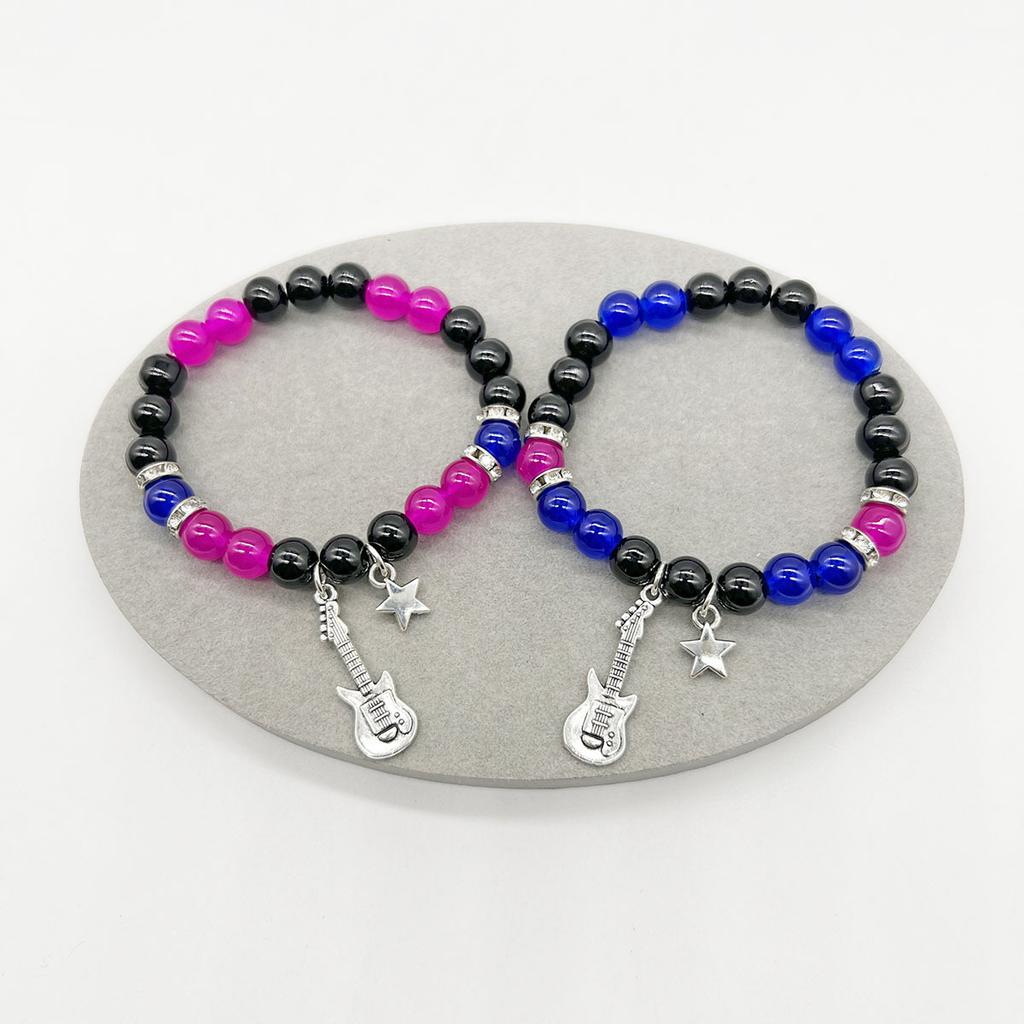 2Pcs/set Couple Beads Bracelet Tv Girl Matching Bracelets Who Really Cares Album Inspired Bracelets Friends Jewelry Gift