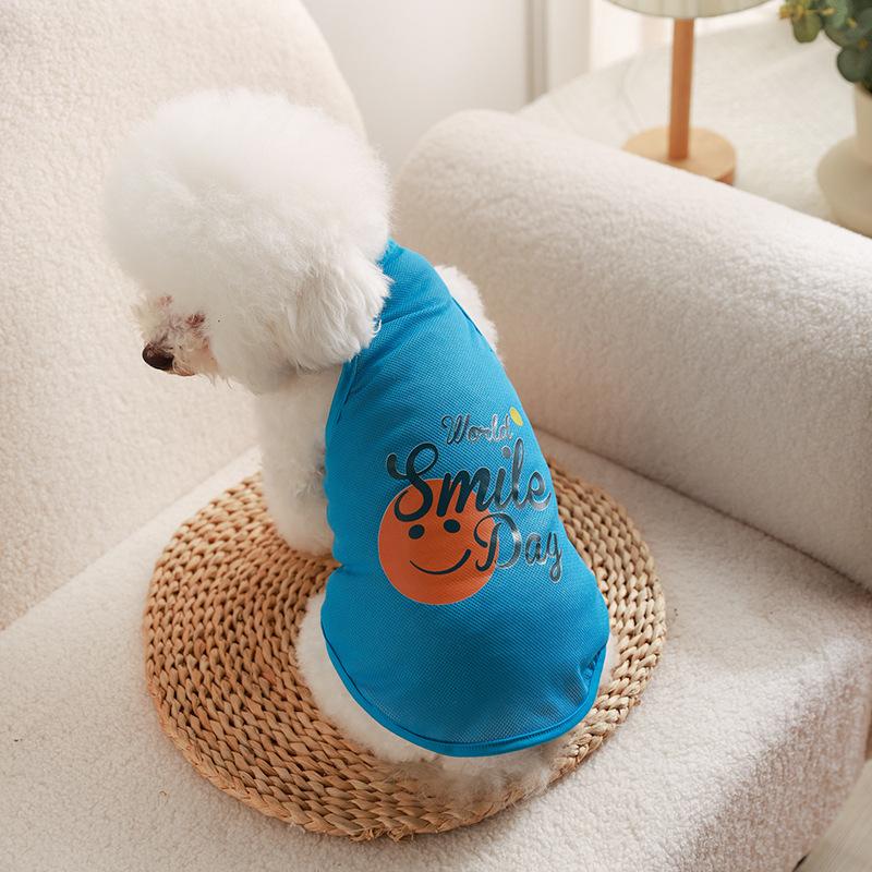 Summer Thin Printed Mesh Vest Cat Clothes Pet Vest Thin Corgi Teddy Pomeranian Dog Clothes