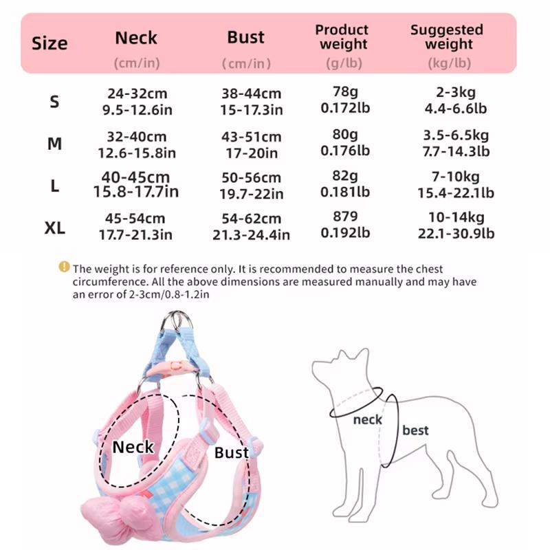 Puppy Strap Set Adjustable Dog Cat Harness Vest French Bulldog Chihuahua Pug portable Outdoor dog walking adjustable pet supplie