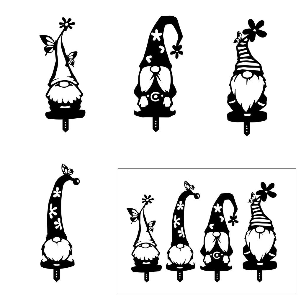 Garden Stake Santa Claus Decoration Yard Art Stake Hollow Acrylic Ground Insert