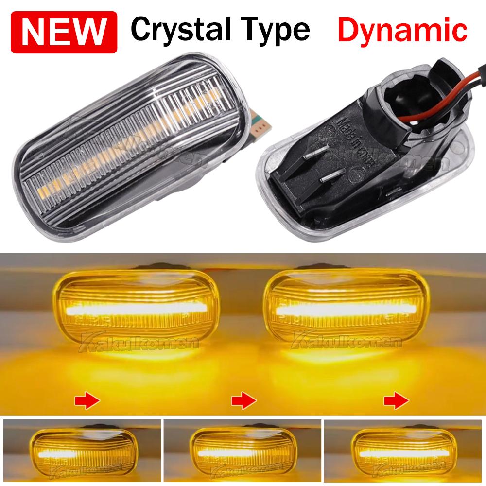 

For Honda CRV Accord Civic City Fit Jazz Stream HRV S2000 Odyssey Integra Acura RSX NSX LED Lamp Dynamic Side Marker Light 2pcs 2Pcs Dynamic Crystal