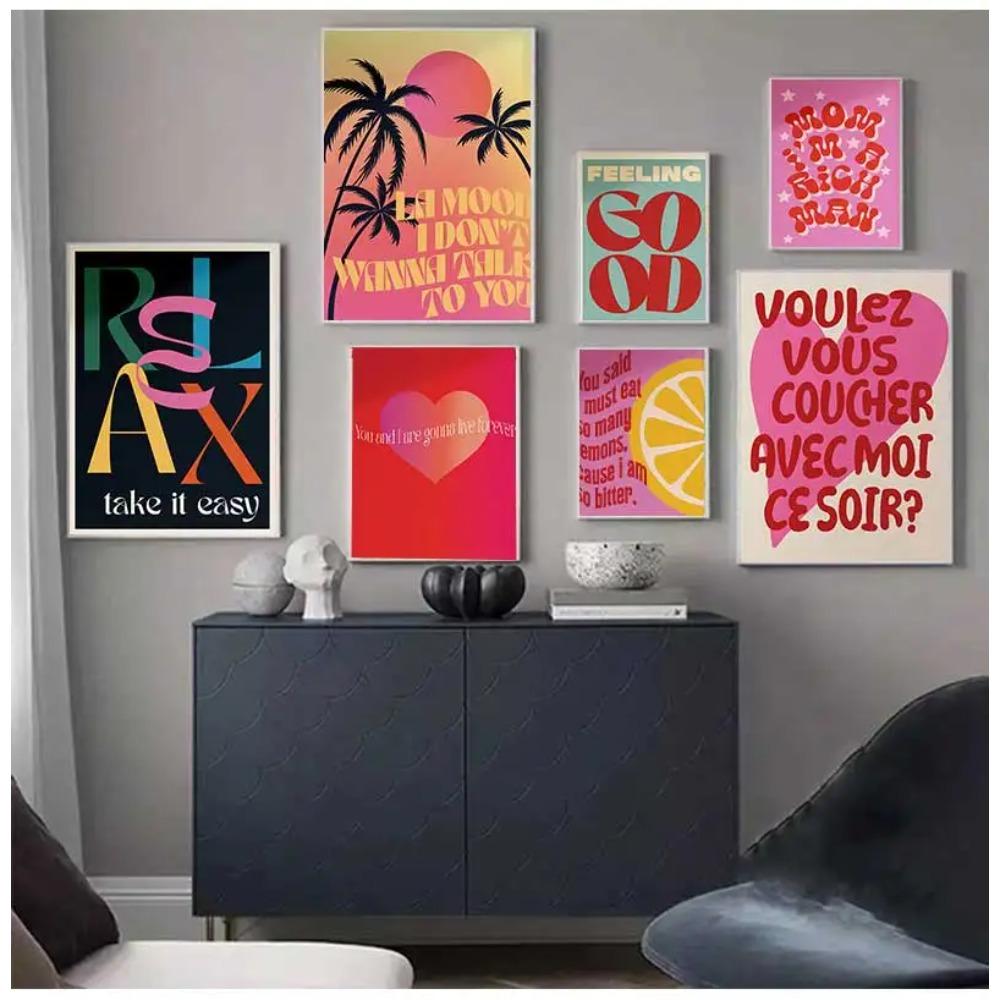 Minimalism Decor Posters Quotes Wall Art Canvas Painting Inspired Music Ciao Amore With Love Prints Living Room Home Decor