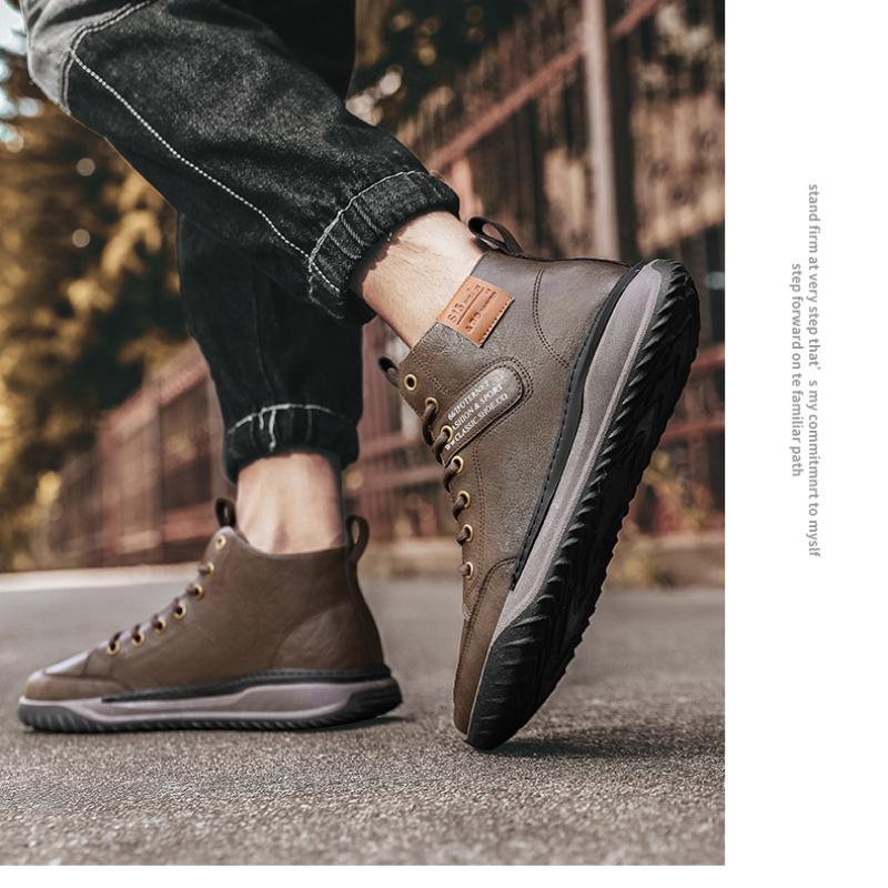 Кожаные мужские кроссовки — фото 6