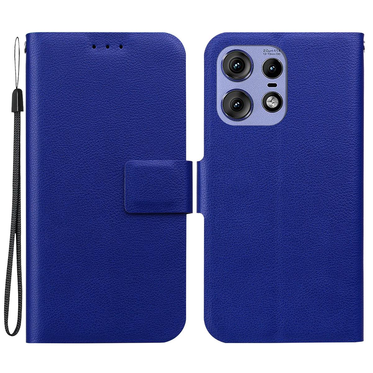 

For Motorola Edge 50 Pro 5G Case Ultra-Thin PU Leather+TPU Phone Cover with Card Slot Blue