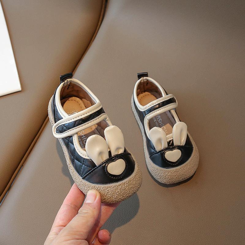 Kinderlederschuh Frühling neu Mädchen Lederschuhe weiche Sohle rutschfest Mädchenschuh niedliche Hasenschuhe Mode Kinder Einzelschuh