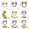 Ensemble d'accessoires de costume de tigre pour enfants 2/3 pièces Bandeau Oreilles de Tigre, Nœud Papillon, Kit d'accessoires Queue Ensemble de Déguisement Animal Halloween