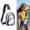 Transparent Double Layer Shoulder Bag  Simple Pvc Clear Crossbody Bags Waterproof Outdoor Sports Chest Bag