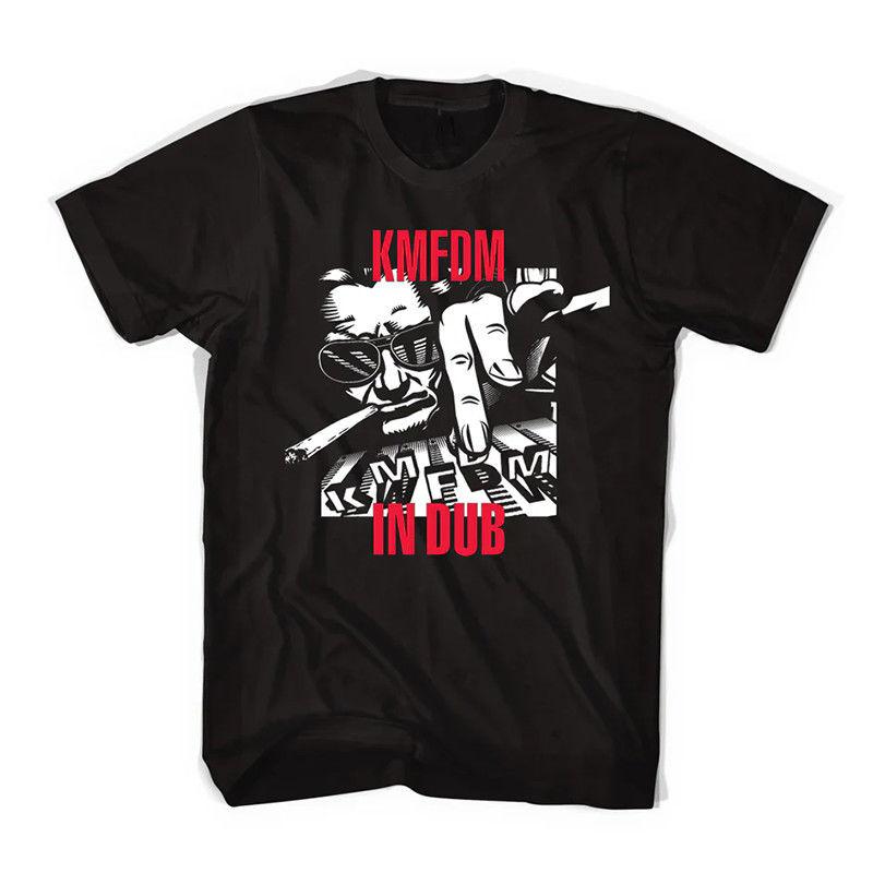 KMFDM Band Industrial Metal Rock Vintage High Street Loose American Casual Cotton Men's and Women's T-Shirts Short Sleeves