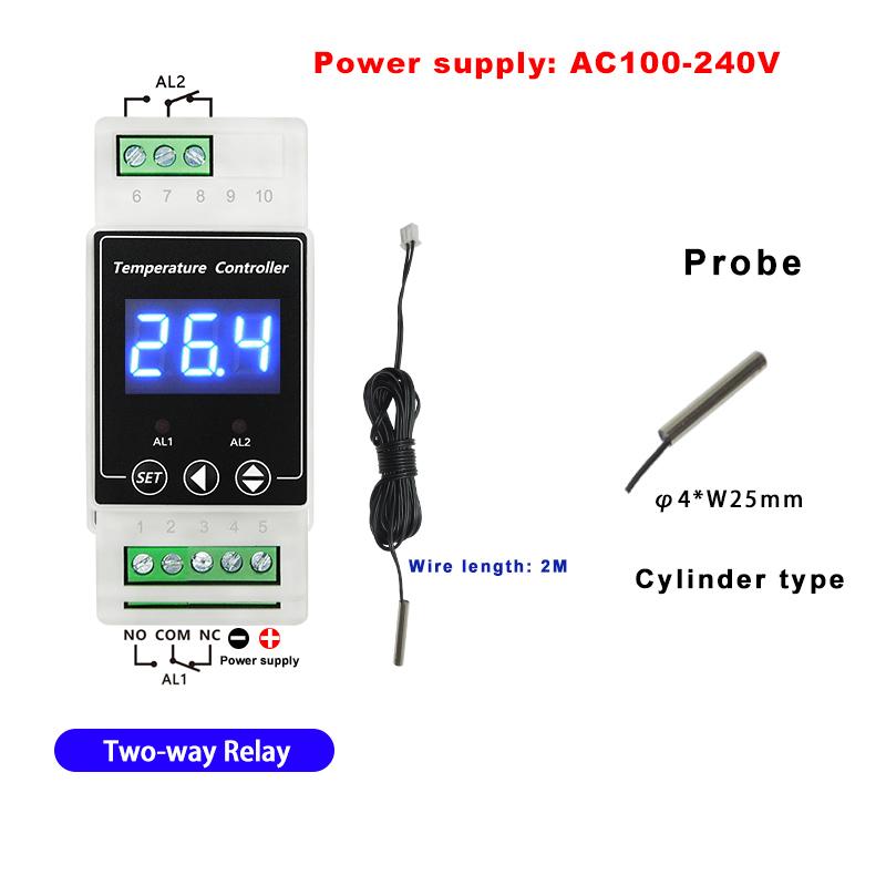YB103TM din rail thermostat 220V with sensor Electronic thermometer Thermal relay incubator digital meter temperature controller
