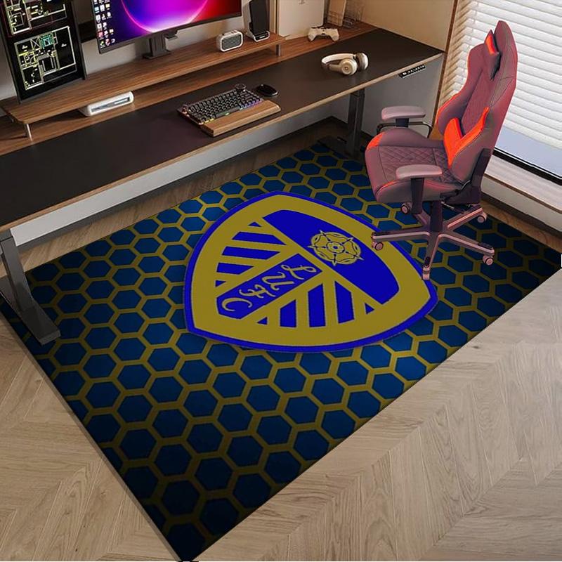 Leeds Crest Design Printed Area Rug for Office, Chair Rug, Decorative Carpet Floor Mat, Large Size Fan gifts Christmas gifts