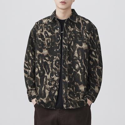 New Japanese Retro Spring Long-sleeved Casual Shirt Men's Pure Cotton Shirt American Style