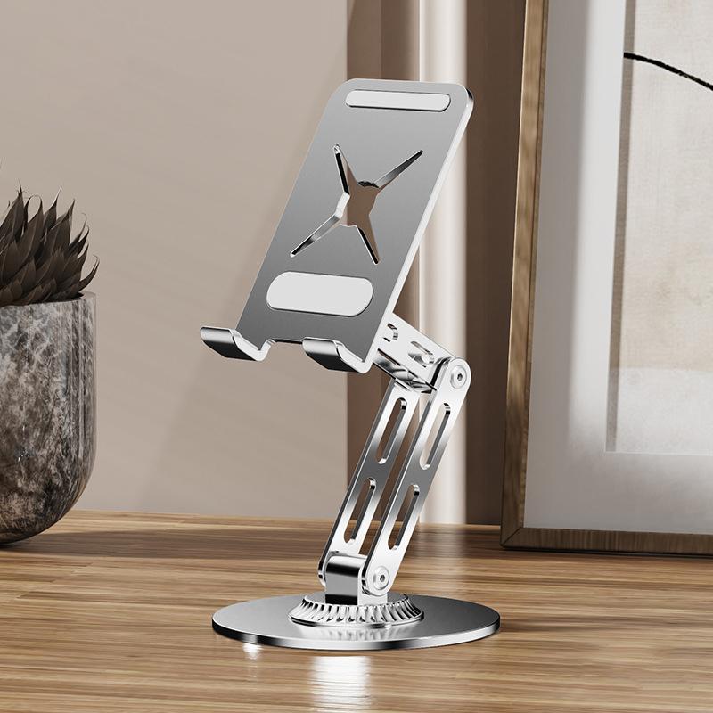 360 Rotation Aluminium Alloy Foldable Desktop Phone Stand Desk Lazy Tablet Holder Support Mount For Iphone Ipad Xiaomi Samsung