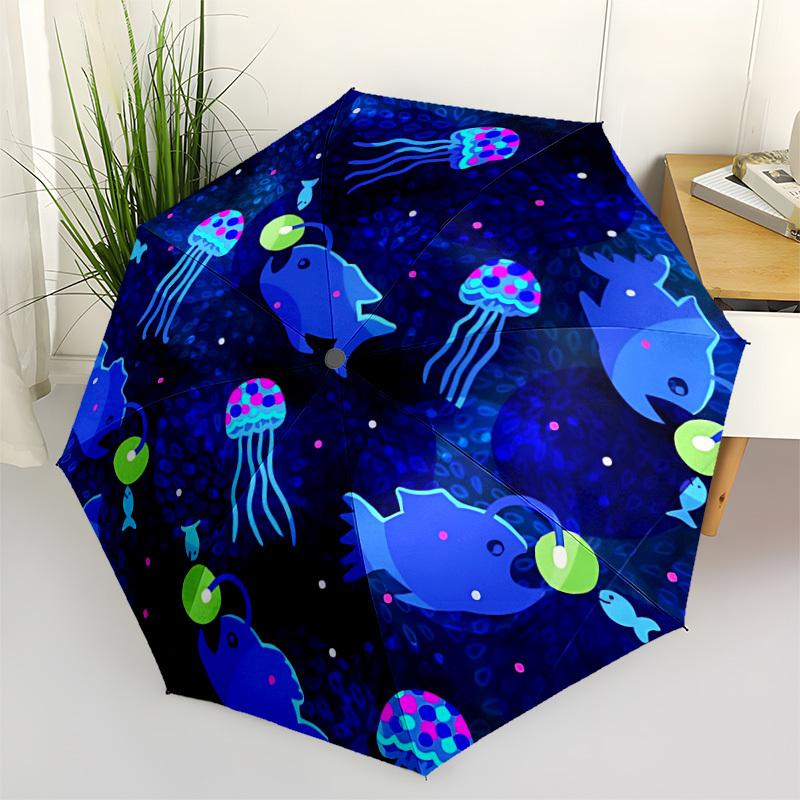 

1pc Ocean Jellyfish Umbrella Portable Folding Umbrella Durable Iron Frame, Suitable for All Seasons Home Travel Outdoor yy260319016