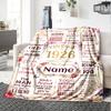 Vintage Birthday Celebration Customize Your Name Blanket Soft Cozy Perfect For Sofa Couch Office Bed Picnics Ideal For All Seasons Modern Style Ideal