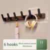 Multi-Purpose 3/4 Hooks Wooden Wall Hook, Walnut Clothes & Hat Hanger for Door, Bathroom & Fitting Room