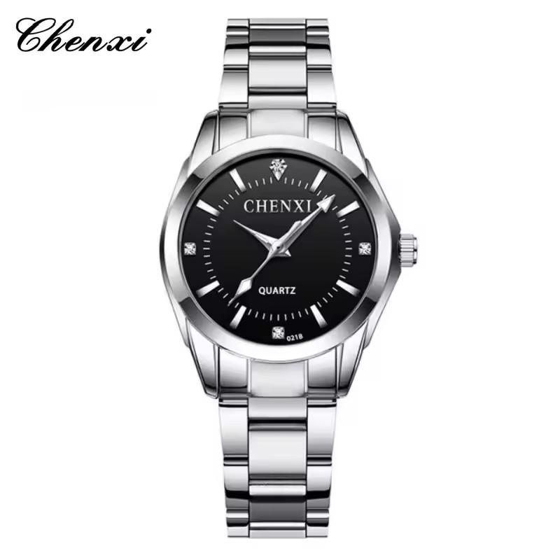 CHENXI 021B Women's Quartz Watch Fashion Elegant Waterproof Stainless Steel Strap Casual Wristwatch for Ladies Gift