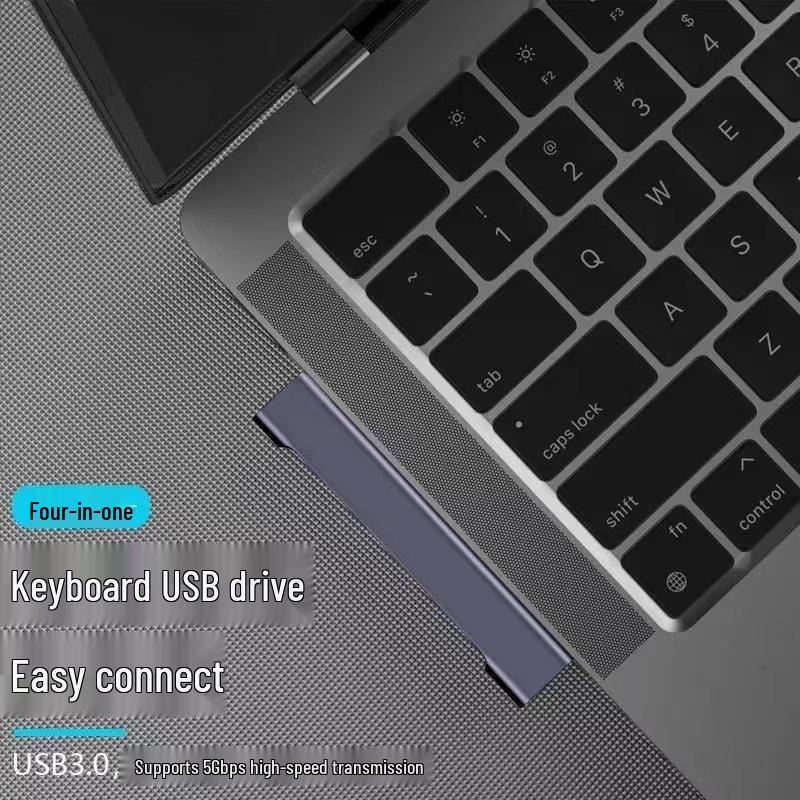 4-in-1 USB-C Hub Docking Station with USB3.0 and 60W PD Power Supply