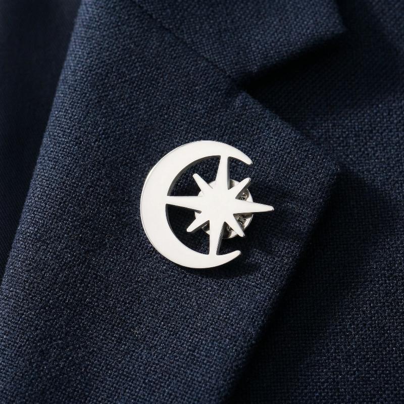 Rostfritt Stål Kvinnor Flickor Brosch Sol Måne Stjärna Märke Lapel Pin Accessoarer Trendiga Smycken