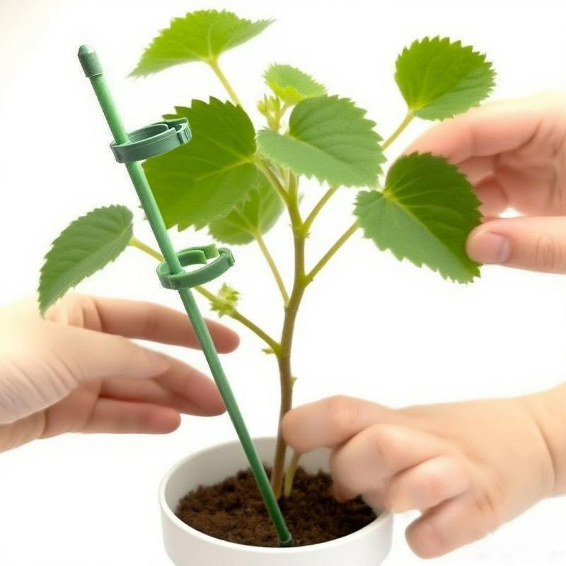 Plant Supports Stakes Green Plant Sticks Support Potted Single Vine Stem Fixing Rod Holder Reusable Plant Anti Lodging Bracket