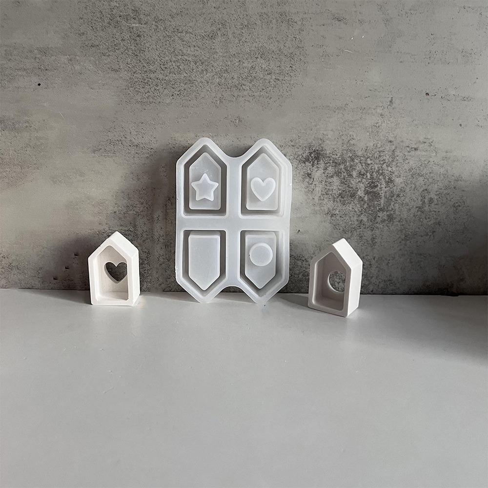 Hollow House Shapes Silicone Mold Letter Rainbow Resin Dropping Mold  Holiday Party Gifts