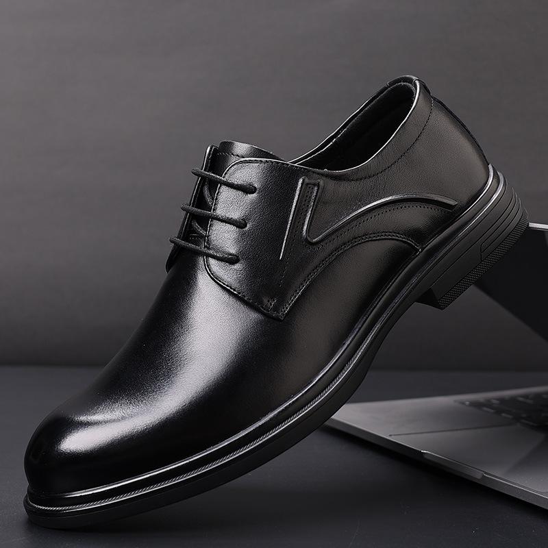 2025 autumn new dress men's casual leather shoes men's leather trend youth small leather shoes British style gentleman shoes