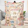 Happy 70th Birthday Celebration Flannel Blanket-Soft and Suitable for Sofas,Beds,Offices,Travel,All Seasons,Great Gift for Holidays and Birthdays.