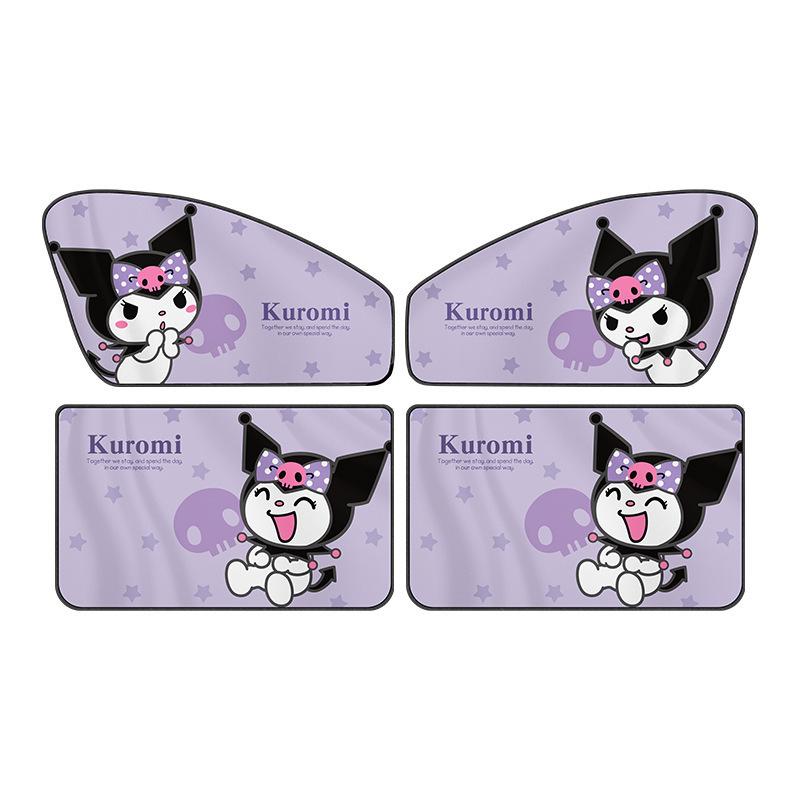 Sanrio Kuromi Magnetic Car Sun Shade Curtain for Heat Insulation & Baby Sun Protection