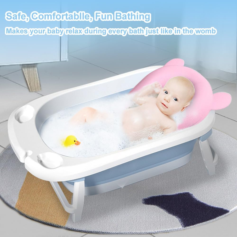 Baby Bath Suspension Prevent Slip Pad, Soft Quick Dry Lightweight Baby Bath Cushion Pad, Newborn Bathtub Mat Infant Bath Supporter Nonslip Floating