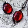 Gothic Vampire Necklace Vintage Stardust Cameo Pendant Necklace Punk Style Vampire Pendant Oval Satanic Demon Necklace