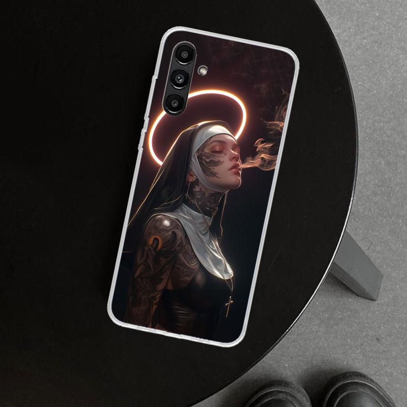 Dark Demon Nun Phone Case Cover for Samsung Galaxy A17 A16 A26 A36 A56 A57 A37 A15 A25 A35 A55 A14 A24 A34 A54 A13 A23 A33 A53 G