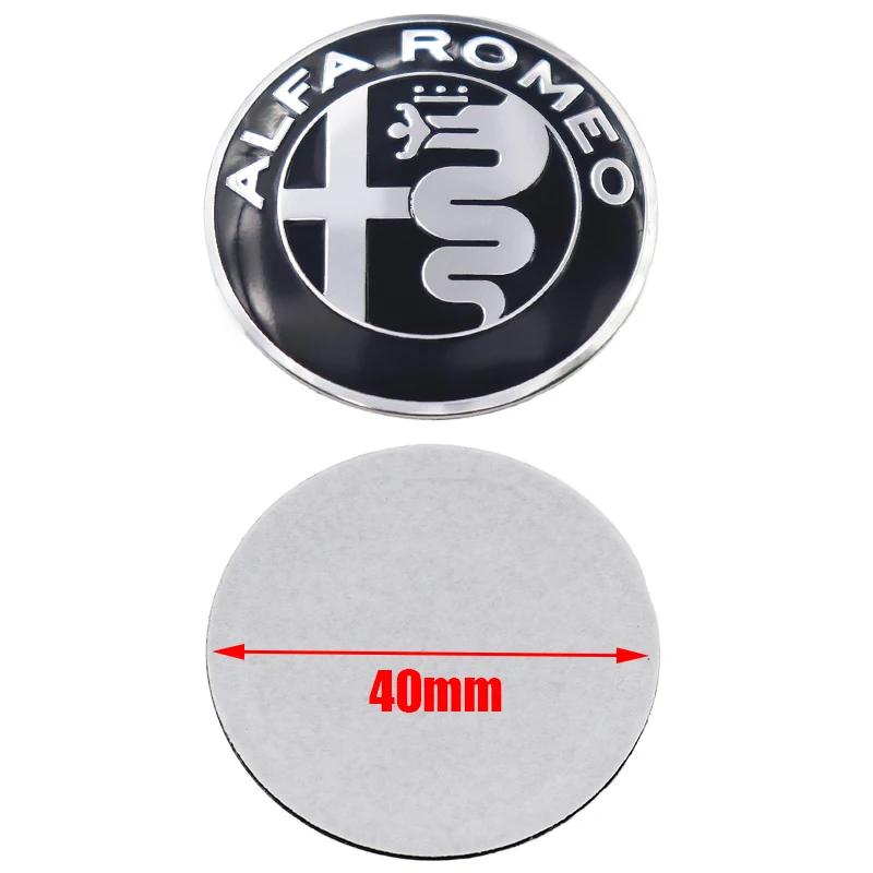 Car Stickers For Alfa Romeo 1pcs 3D Alfa Romeo 40mm Aluminum Steer Wheel Emblem Sticker Car Steering Wheel Sticker Car Interior
