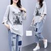 Summer New Lady Set Women's Print T-Thirt And Jeans Outfit  Female Plus Size Loose Casual Suit Two Piece Sets