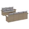 VidaXL Ensemble de Canapé de Jardin 8 Pièces avec Coussins Beige Poly Rotin 3345270