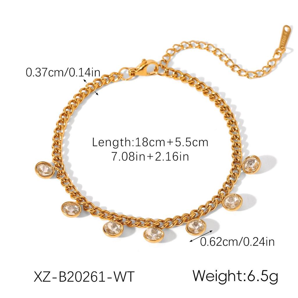 Bransoletka ze stali nierdzewnej pozłacana 18k – Klasyczny minimalistyczny styl europejski i amerykański, nieblaknąca biżuteria damska.