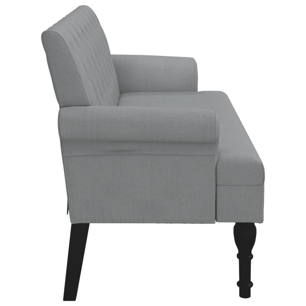 Bench with Backrest Light Grey 120 X 62 X 75.5 Cm Fabric