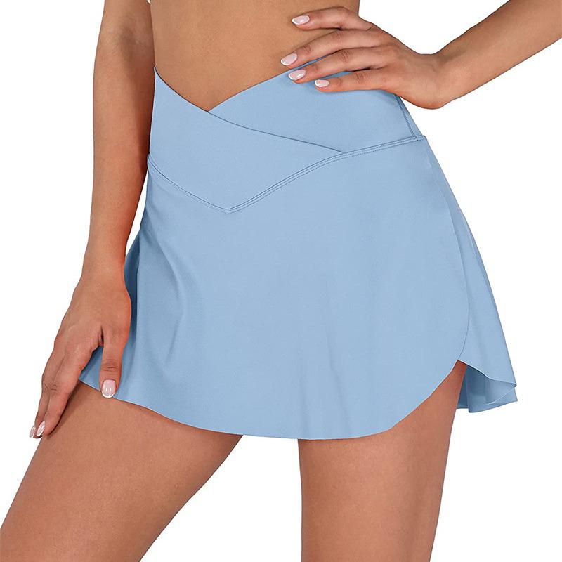 Damska szybkoschnąca spódniczka tenisowa z kieszeniami - zapobiegająca ekspozycji, z materiału sharkskin XY8-12