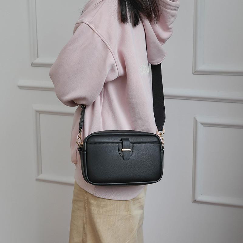 IELGY Ladies Black Large Capacity Crossbody Small Square Bag
