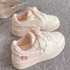 Spring and summer lace thick-soled little white shoes women's cherry blossom powder board shoes versatile niche bread shoes