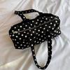 New Korean Cute Style Black and White Polka Dot Large Capacity Shoulder Bag Casual Versatile Travel Handbag Female